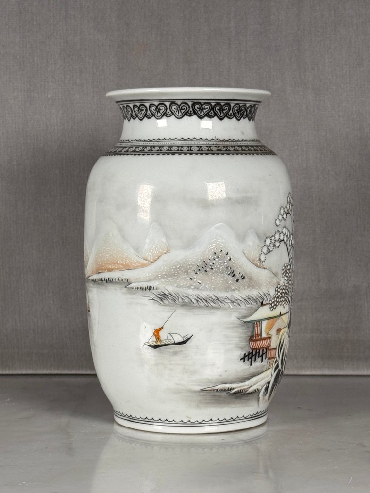 花瓶 - 瓷 - 中国 - 冬季场景花瓶 #3.2