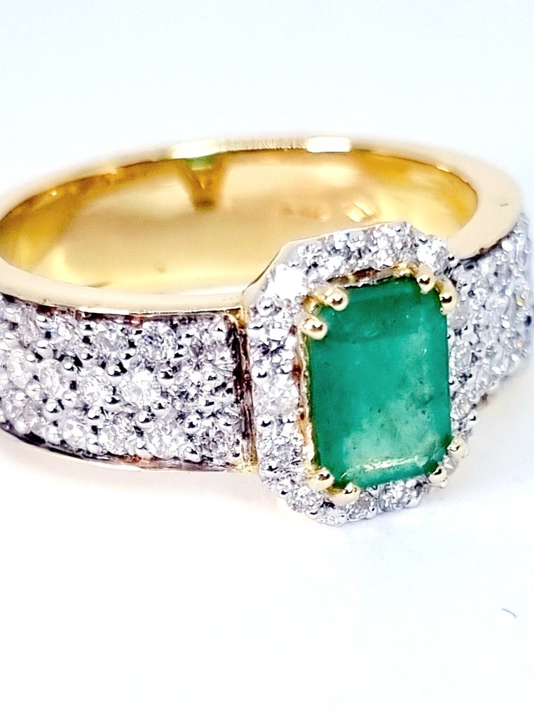 Ring - 18 karat Gull Smaragd - Diamant #4.3