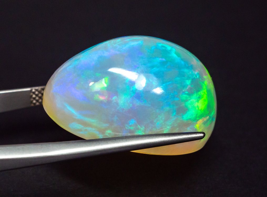 Ohne Mindestpreis Opal - 23.50 ct - Gem Report Antwerp (GRA) - Weißes 'Play of Colors' #3.2