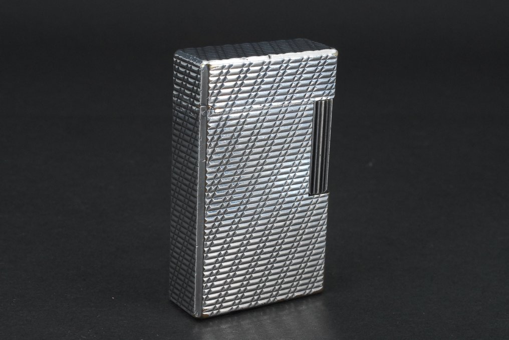 S.T. Dupont - Ligne 1 Large Gas Lighter - Αναπτήρας τσέπης - Μέταλλο επιχρυσωμένο με ασήμι (χαραγμένο μοτίβο διαμαντιού) #2.1