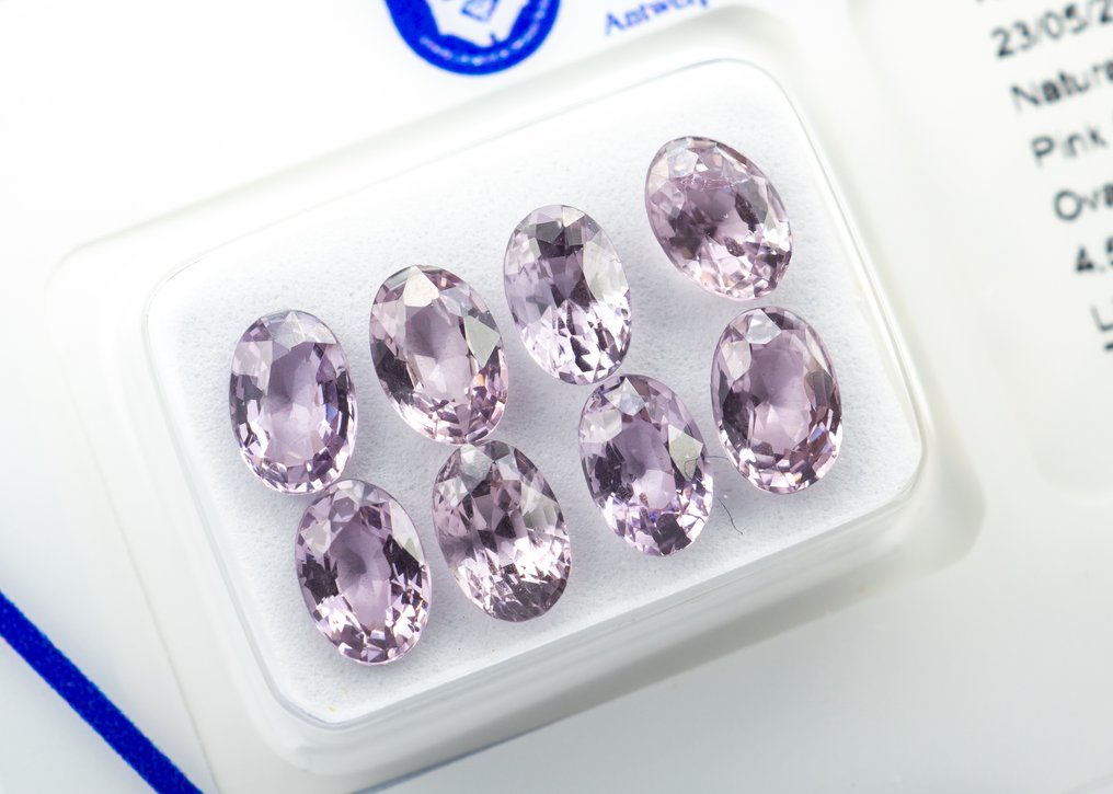没有保留价 - 8 pcs 尖晶石 - 4.51 ct - 安特卫普宝石检测实验室(ALGT) - 浅粉色 #1.0