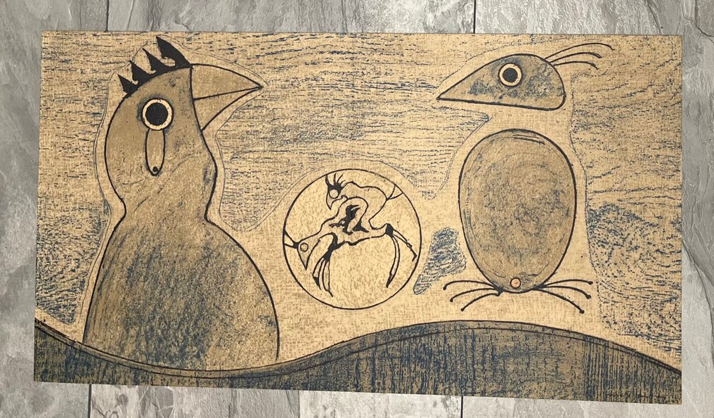 Max Ernst (1891-1976) - Rêve surréaliste. Le deux Coqs. #2.1