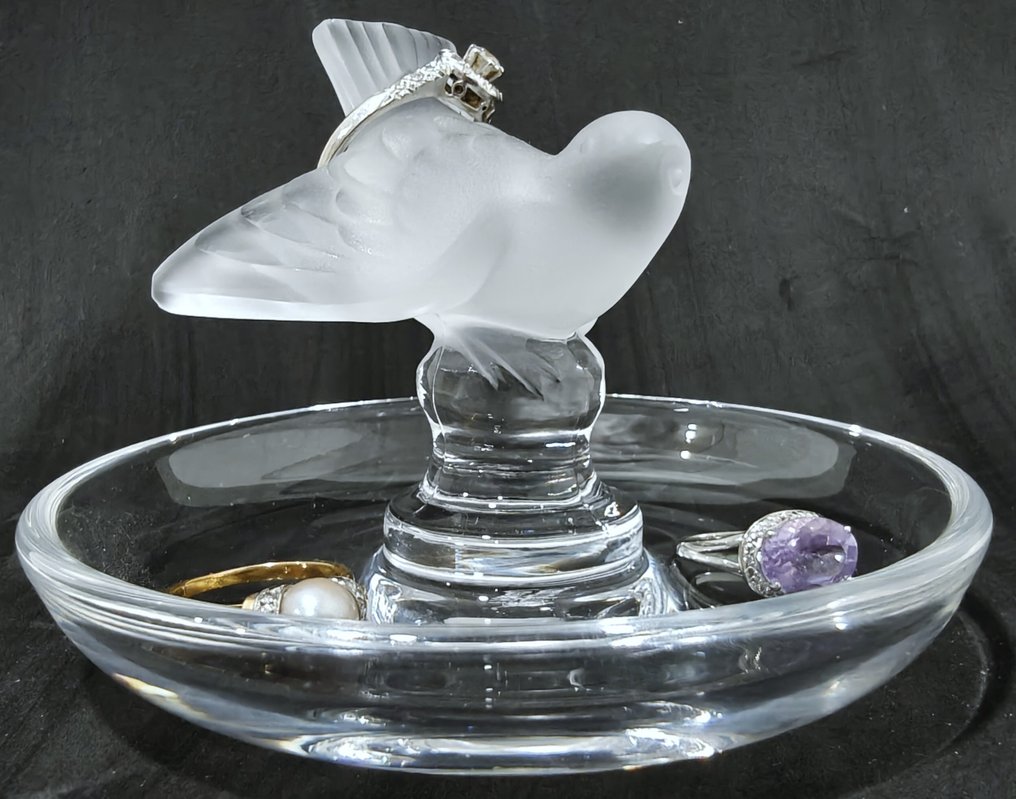 Lalique - Jewellery box - Diving Sparrow - Crystal - Baguier #2.1