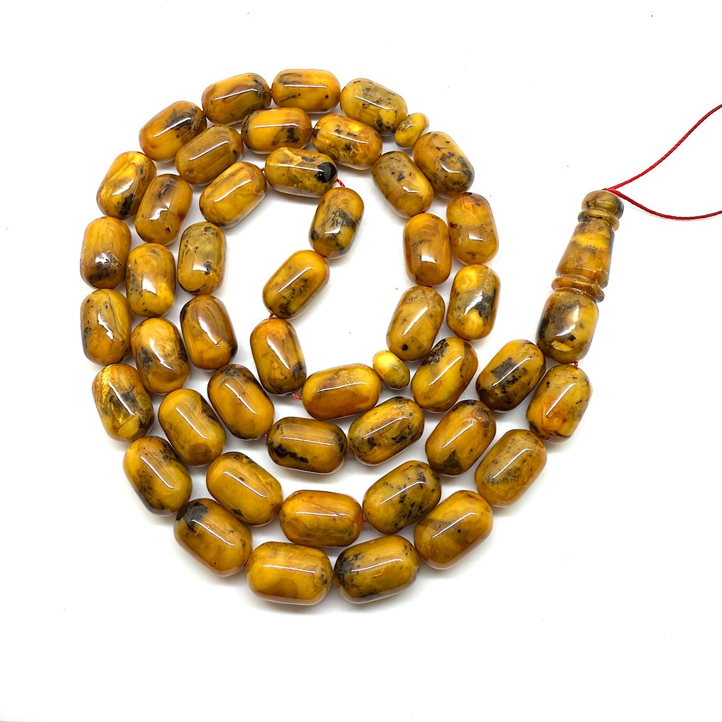 波罗的海琥珀 Tesbih 祈祷念珠串,胶囊款,尺寸15 x 9毫米,重50.0克 - 琥珀 - Baltic amber - succinite #4.3