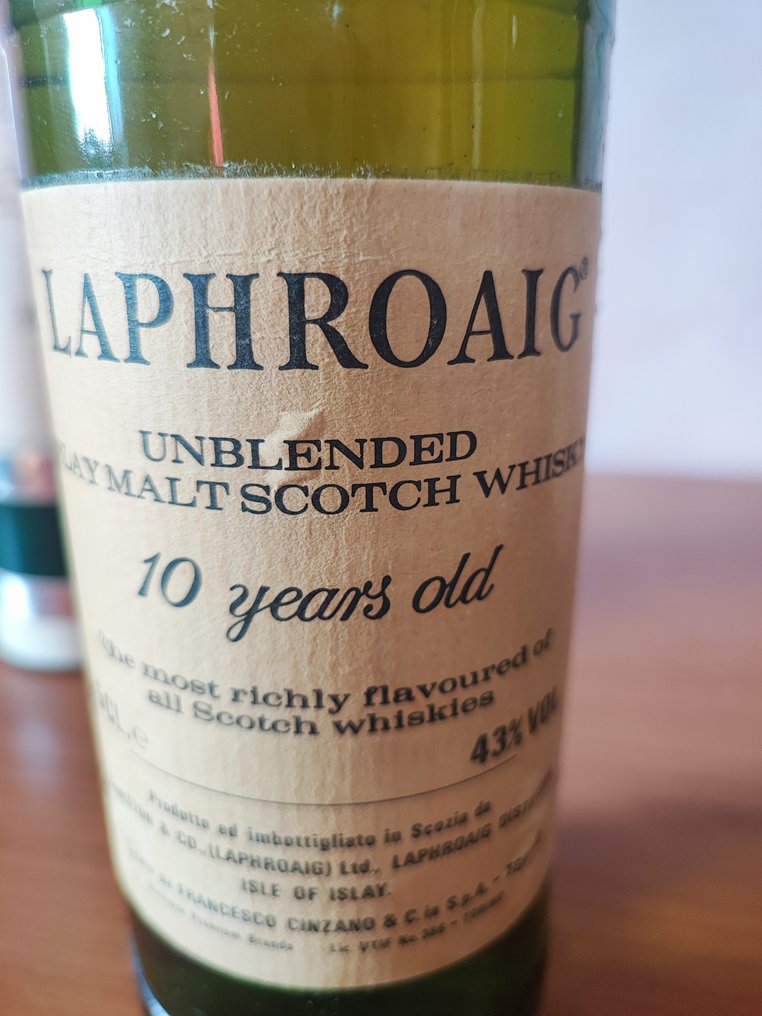 Laphroaig 10 years old Unblended Islay Malt Scotch Whisky - Cinzano Import  - b. Δεκαετία του 1980 - 75cl #1.0