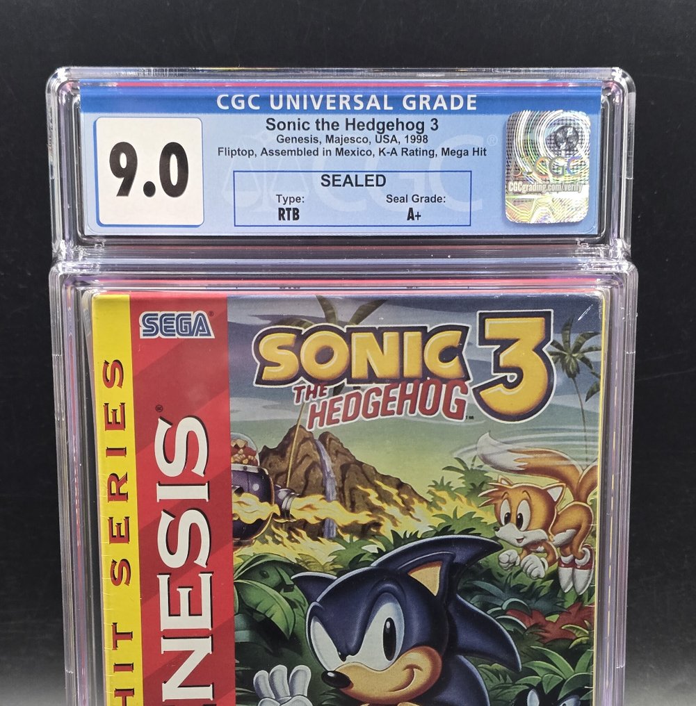 Sega - Genesis - Sonic the Hedgehog 3 (USA 1998 cardboard box) CGC 9.0 Sealed A+ - Βιντεοπαιχνίδια - Σφραγισμένο στην αρχική του συσκευασία #2.1
