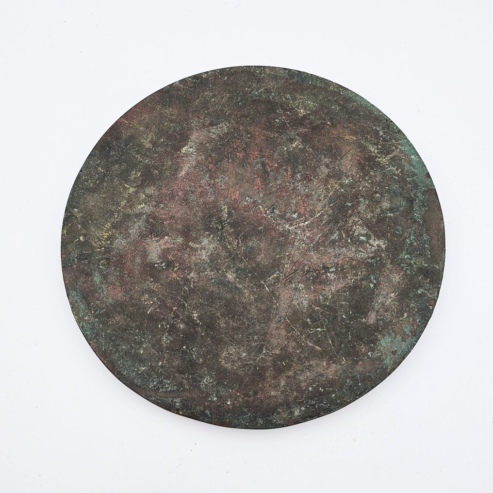 中国风 黄铜色 圆形美容镜，动物与花卉装饰 - 210 mm #1.0