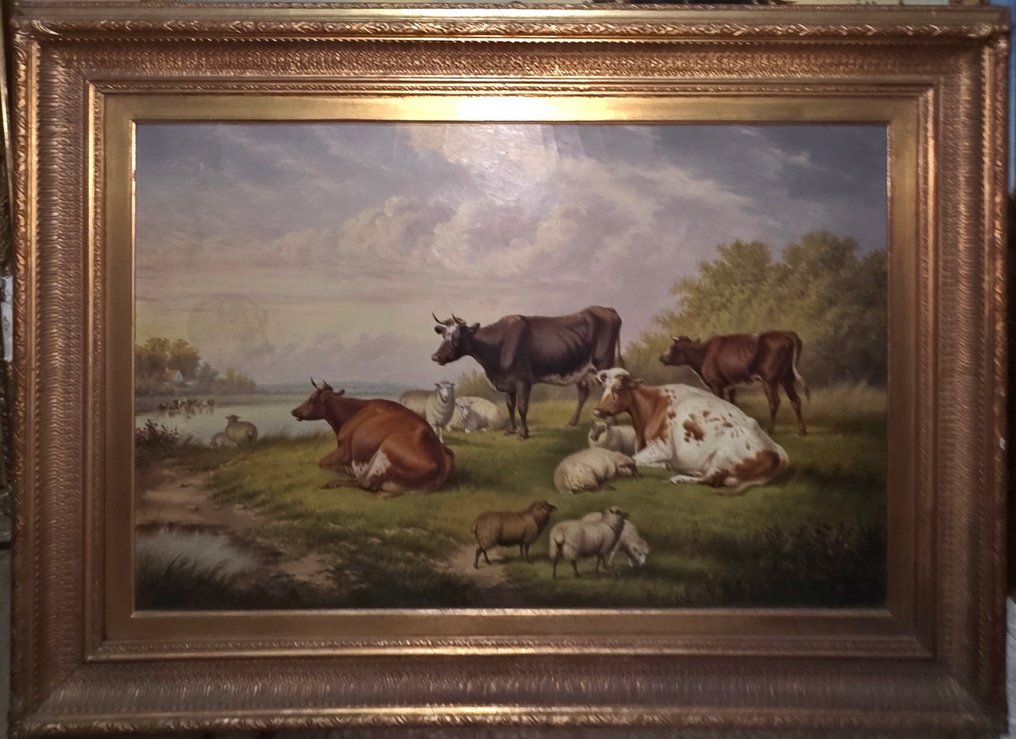 William Eddowes Turner (c.1820-1885) - Mucche e pecore a riposo #1.0