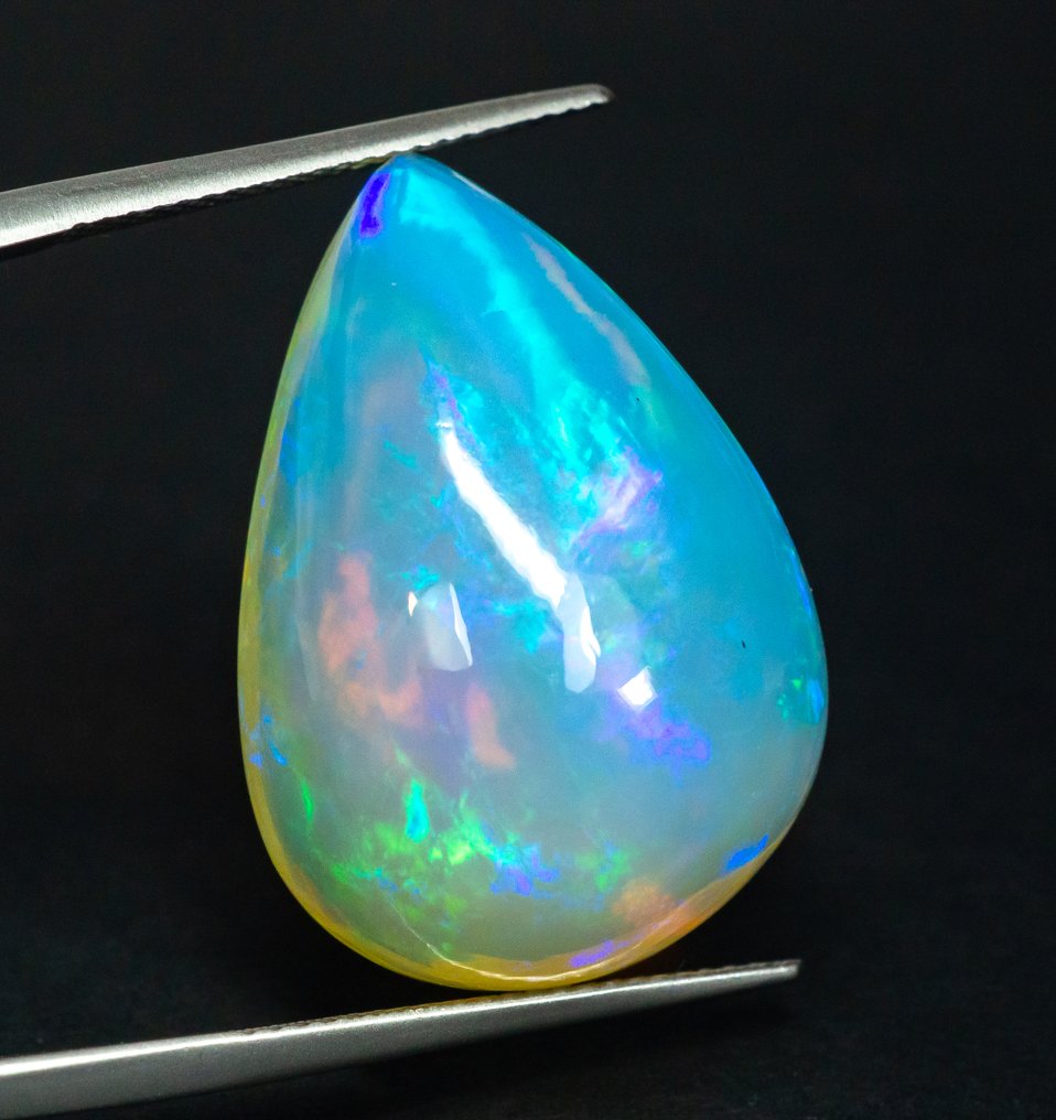 No Reserve Price Opal  - 25.21 ct - Gem Report Antwerp (GRA) - White 'Play of Colors' #2.1