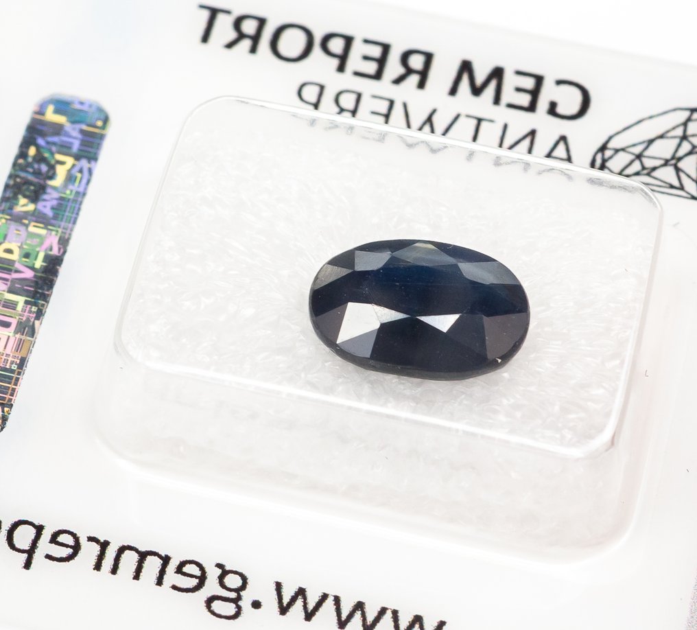 没有保留价 蓝宝石  - 3.23 ct - 安特卫普宝石报告（GRA） - Deep Blue #2.1