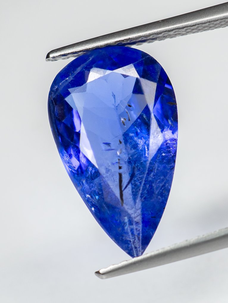No reserve price Tanzanite  - 5.23 ct - Bellerophon Gemlab - Violetish blue #1.0