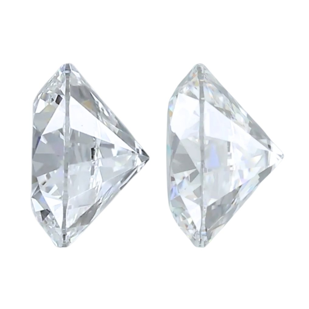 2 pcs Diamant (Natural) - 1.42 ct - Rotund - D (fără culoare) - IF - GIA (Institutul gemologic din SUA) - Brilliant Ideal Cut #4.3