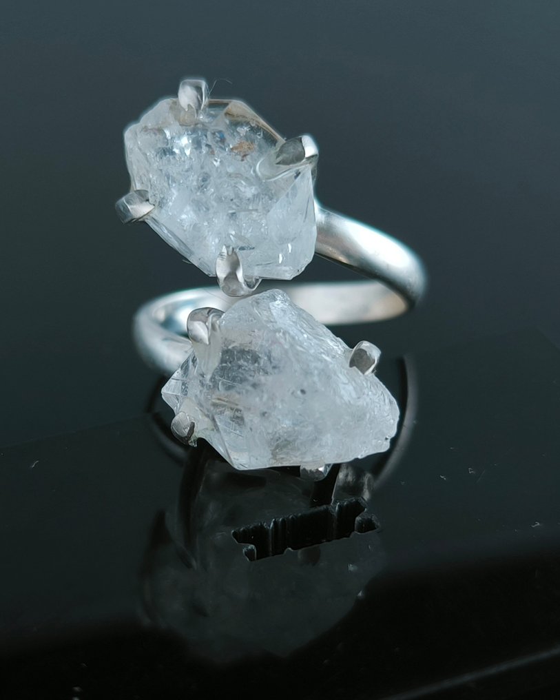 Silber - Amulett-Ring - Herkimer-Diamant #2.1