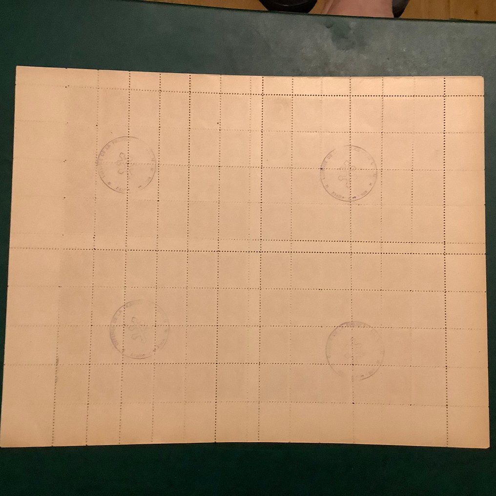 German Empire 1943 - Counterfeit propaganda for France in a full sheet with interpanel sections. - Michel 42 #2.1