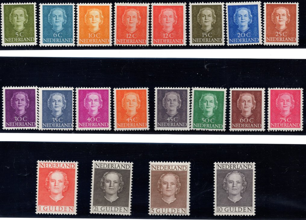 荷兰 1949/1951 - 朱莉安娜女王正面照 - 全球免费配送* - NVPH 518 t/m 537 #1.0