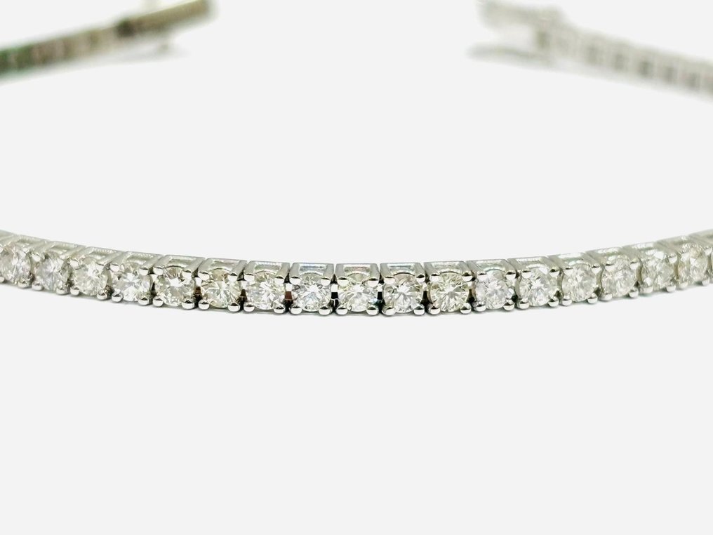 网球手链 - 18K包金 白金 -  4.80ct. tw. 钻石 (天然)  - 意大利制造 #2.1