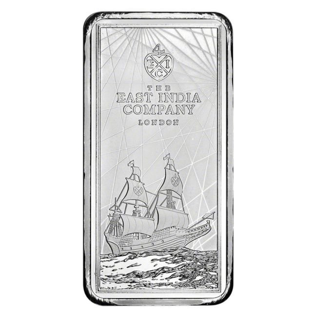 250 grams - Silver .999 - 2022 250g £10 GBP St Helena East India Co. Ship 999 Fine Silver Coin Bar #2.1