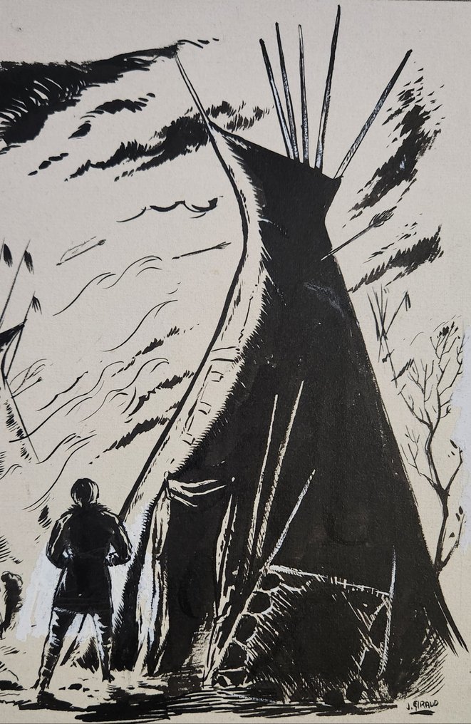 Jean Giraud Moebius - 1 Original drawing - Amerique An Mille - 1959 #1.0