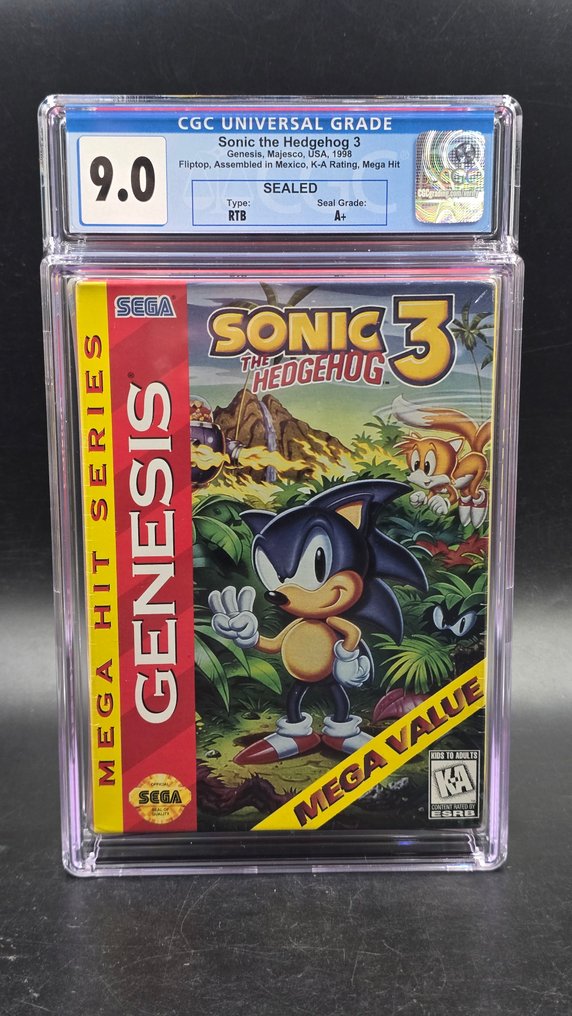 Sega - Genesis - Sonic the Hedgehog 3 (USA 1998 cardboard box) CGC 9.0 Sealed A+ - Βιντεοπαιχνίδια - Σφραγισμένο στην αρχική του συσκευασία #1.0