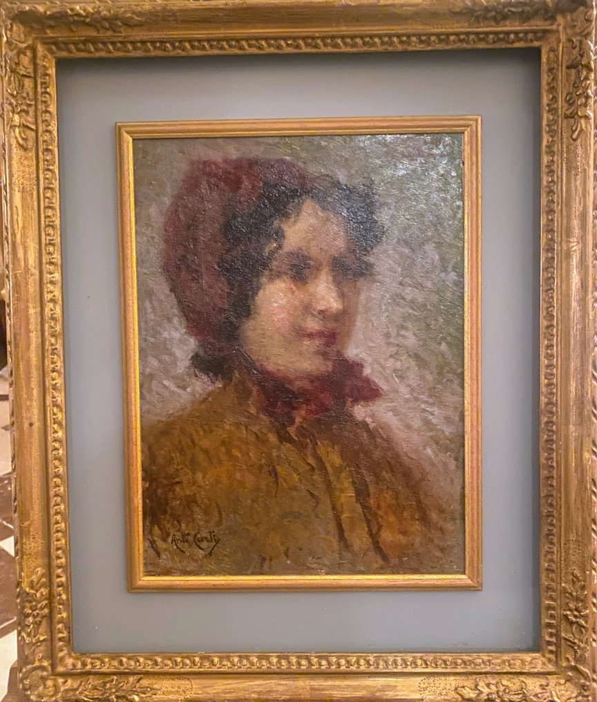 Antonio Curti (1858-1945) - Cappellino rosso #1.0