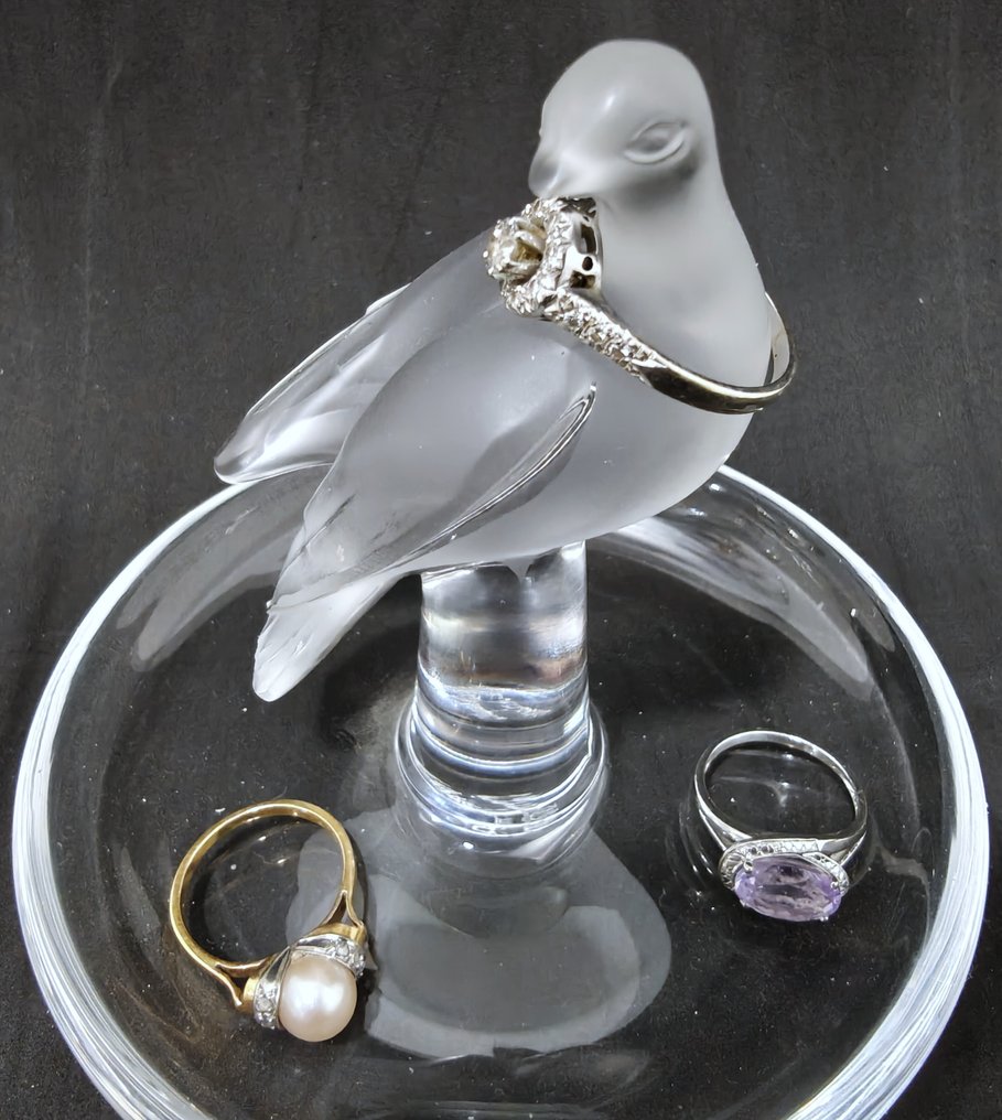 Lalique - Κουτί κοσμημάτων - ''Colombe'' - Κρύσταλλο - Baguier #3.2