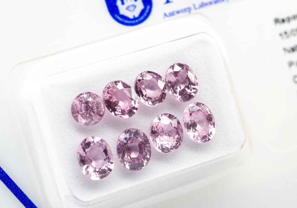 没有保留价 - 8 pcs  尖晶石  - 3.16 ct - 安特卫普宝石检测实验室（ALGT） - 粉色 #1.0