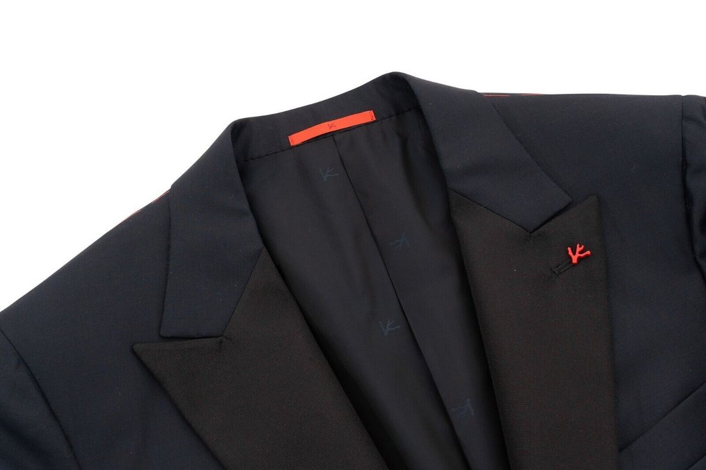 RRP 5200€ ISAIA NAPOLI "Aquaspider" Blue Navy Tuxedo Jacket Wool - 52 IT - Blazer - Nyt med labels #3.2