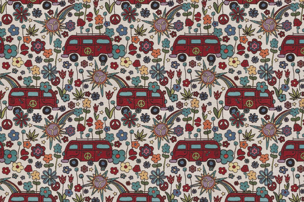 Awesome Gobelin fabric of the highest quality - Hippy pattern - Upholstery fabric  - 3 m - 2.8 m #1.0