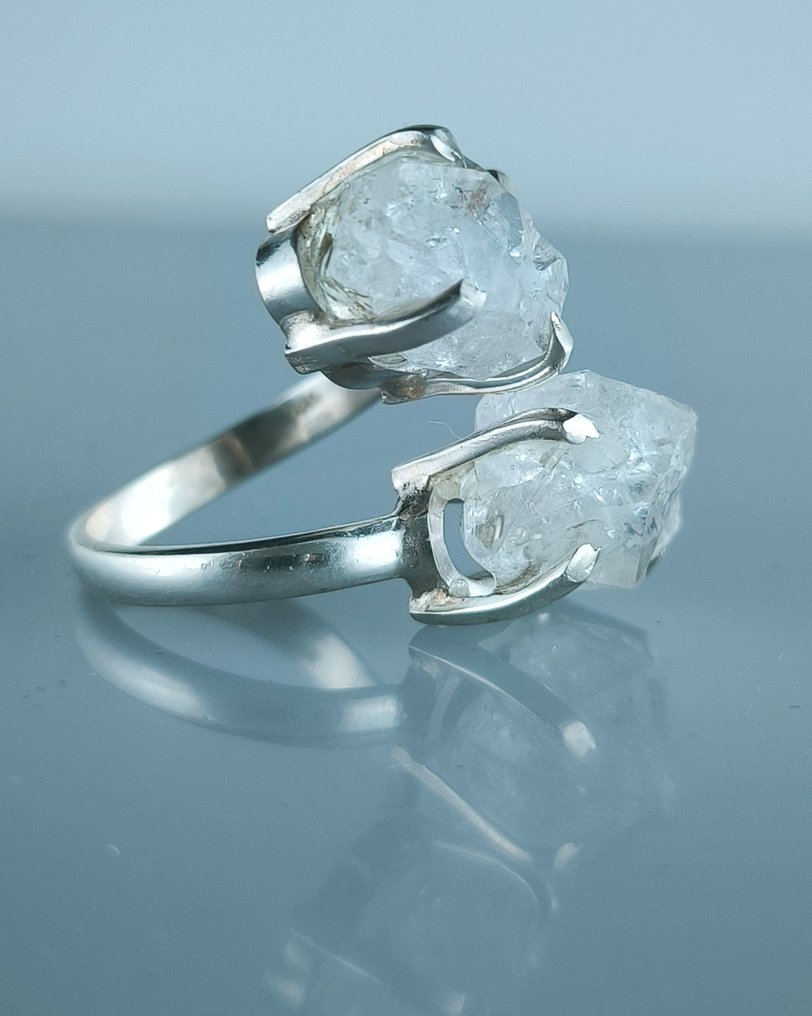 Silber - Amulett-Ring - Herkimer-Diamant #1.0