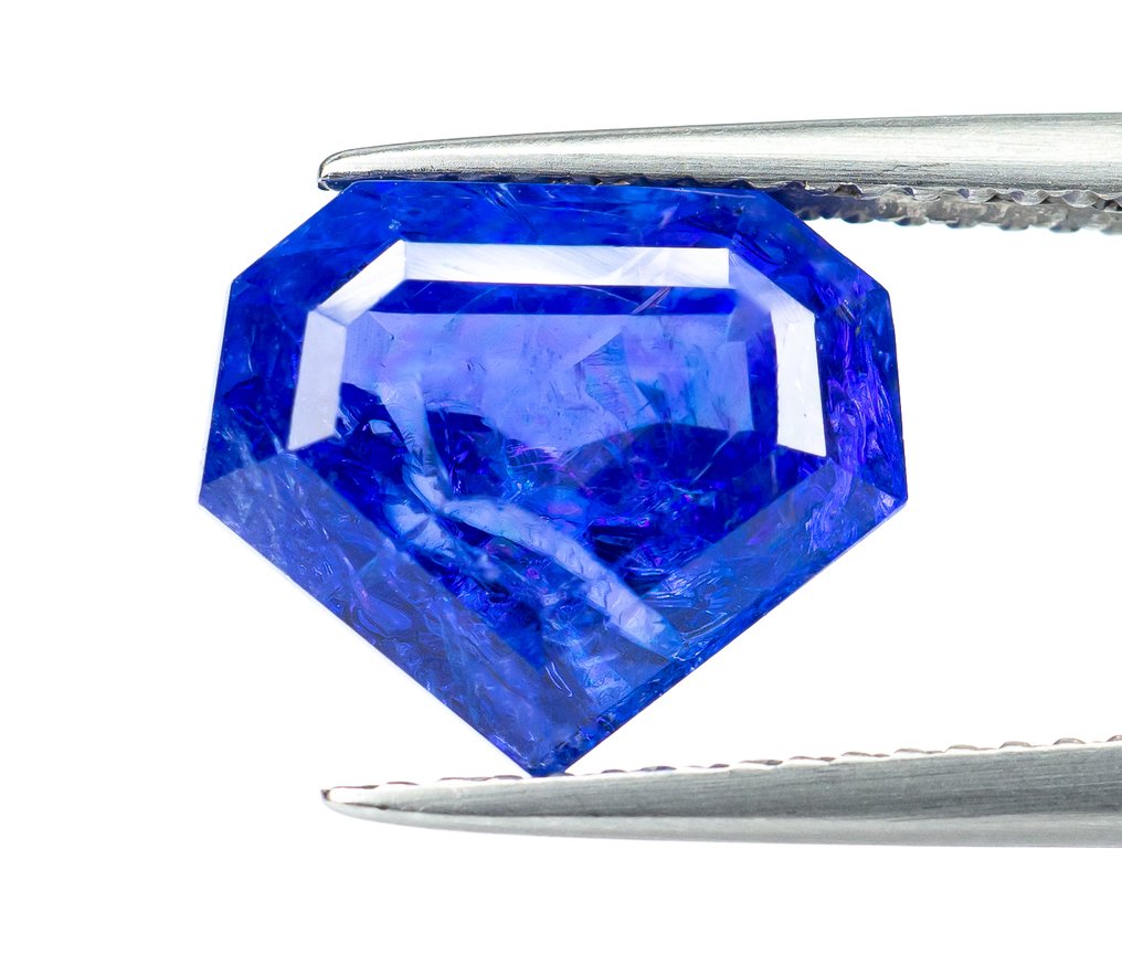 No reserve price Tanzanite - 5.46 ct - Bellerophon Gemlab - Violetish blue #1.0