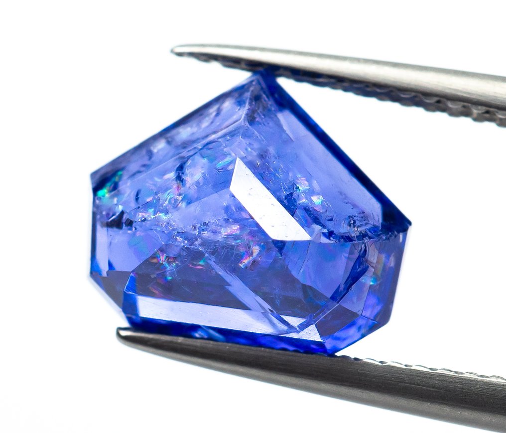 No reserve price Tanzanite - 5.46 ct - Bellerophon Gemlab - Violetish blue #3.2