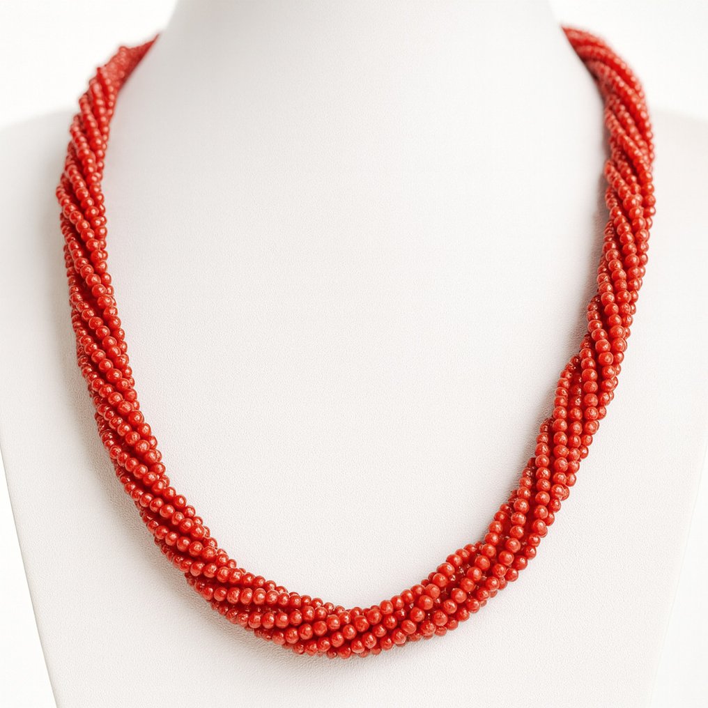 没有保留价 - 项链 - 18K包金 黄金 珊瑚 - 珊瑚 #1.0