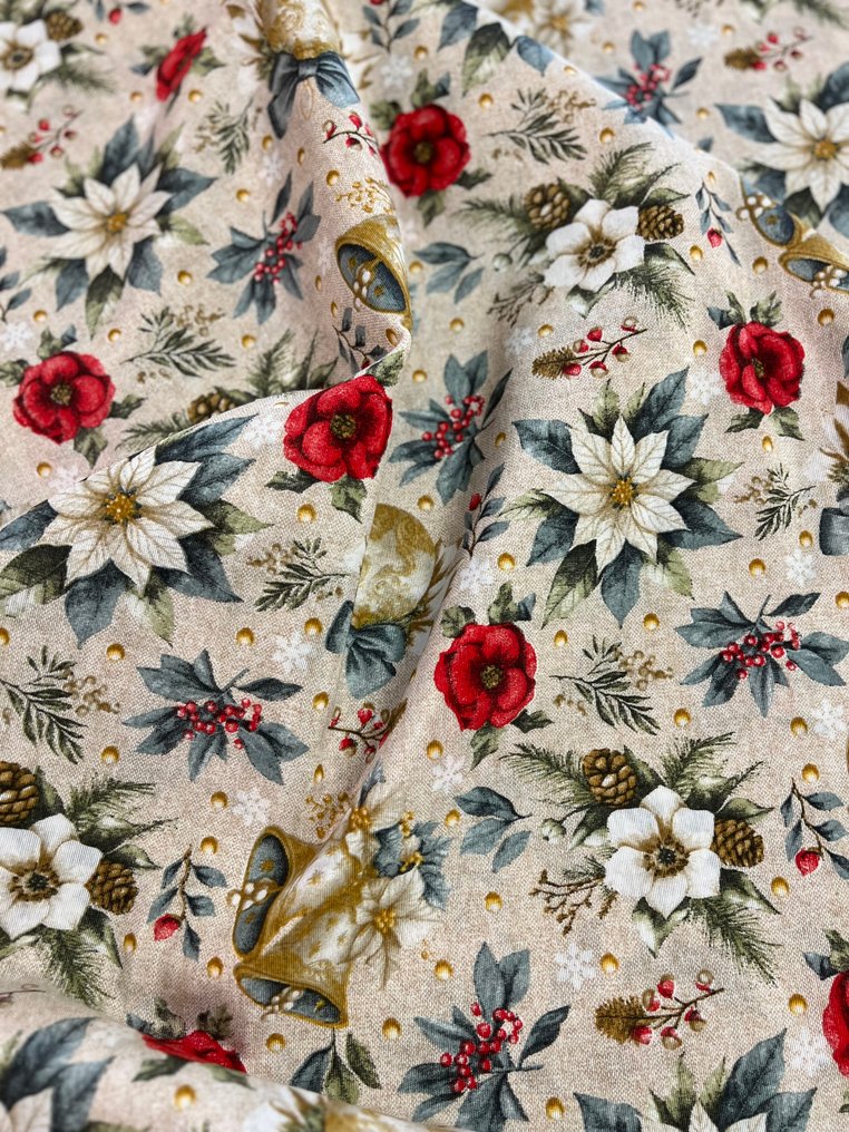 Allegro, țesătură de Crăciun cu clopotei și stele - Textil - 280 cm - 250 cm #3.2