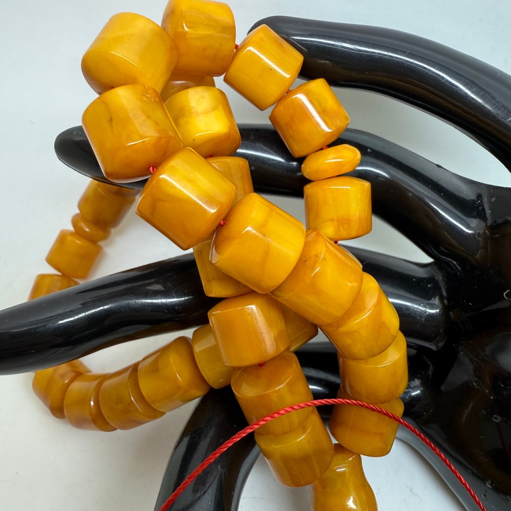 Baltisches Bernsteingebetsperlen, Rosenkranz, runde Fassperlen in altem Butterscotch. - Bernstein - Succininte #4.3