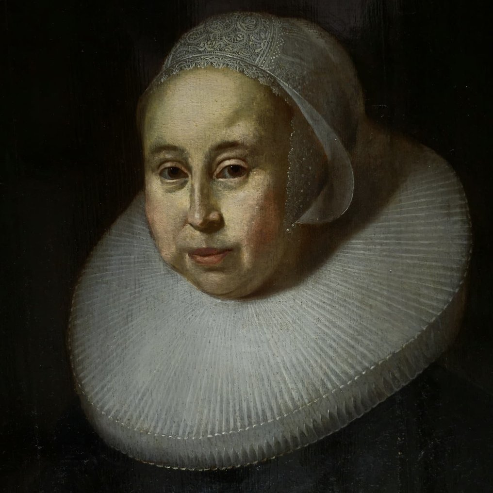 Jacob Frans van der Merck (1610-1664), Attributed to - Lady with a lace cap and a millstone collar #2.1