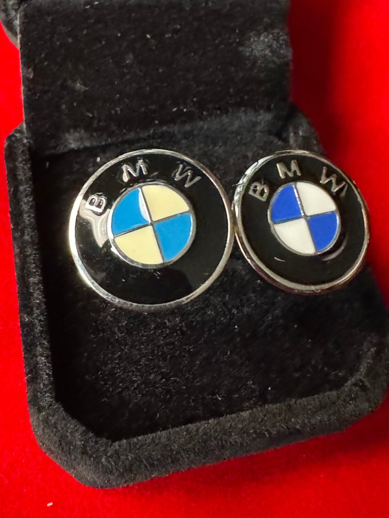 Gemelli da polso BMW in argento placcato, smalto blu e nero - Gemelli #1.0