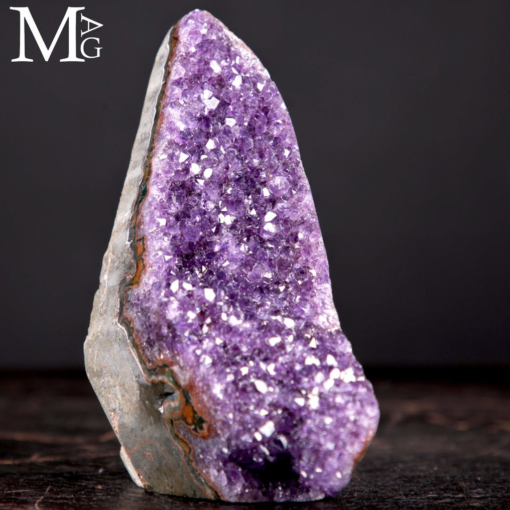 Amethyst Druse Set - Natural Deep Purple Color - Peru - Height: 133 mm - Width: 53 mm- 1378 g #3.2