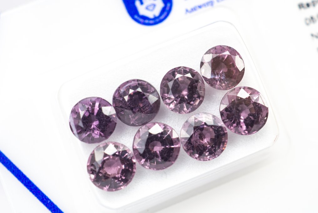 No Reserve Price - 8 pcs Spinel - 6.37 ct - Antwerp Laboratory for Gemstone Testing (ALGT) - Vivid to Deep Pink #1.0