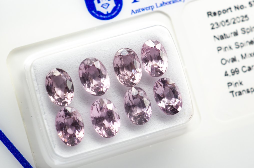 No Reserve Price - 8 pcs Spinel - 4.99 ct - Antwerp Laboratory for Gemstone Testing (ALGT) - Color Change #1.0