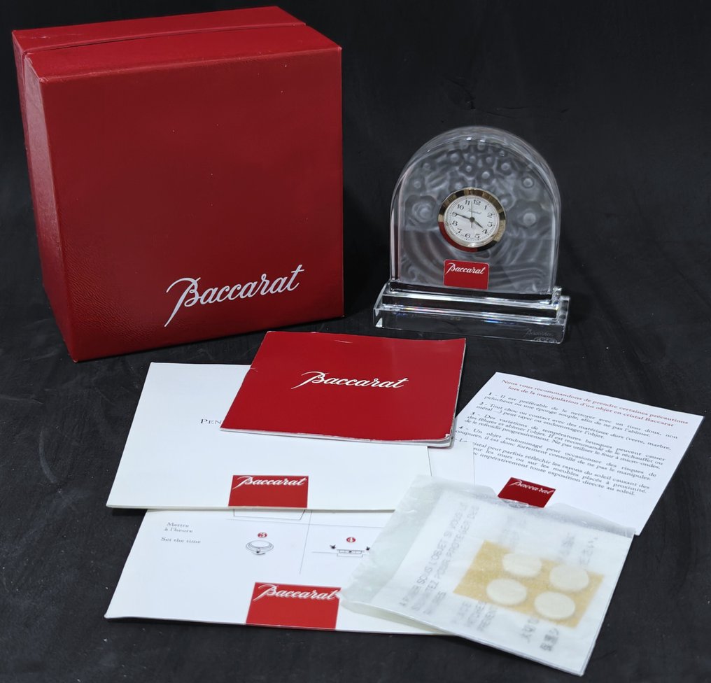 Table/desk clock - Baccarat -  Art Deco Crystal - 1970-1980, 1980-1990 - Full set box + papers #1.0