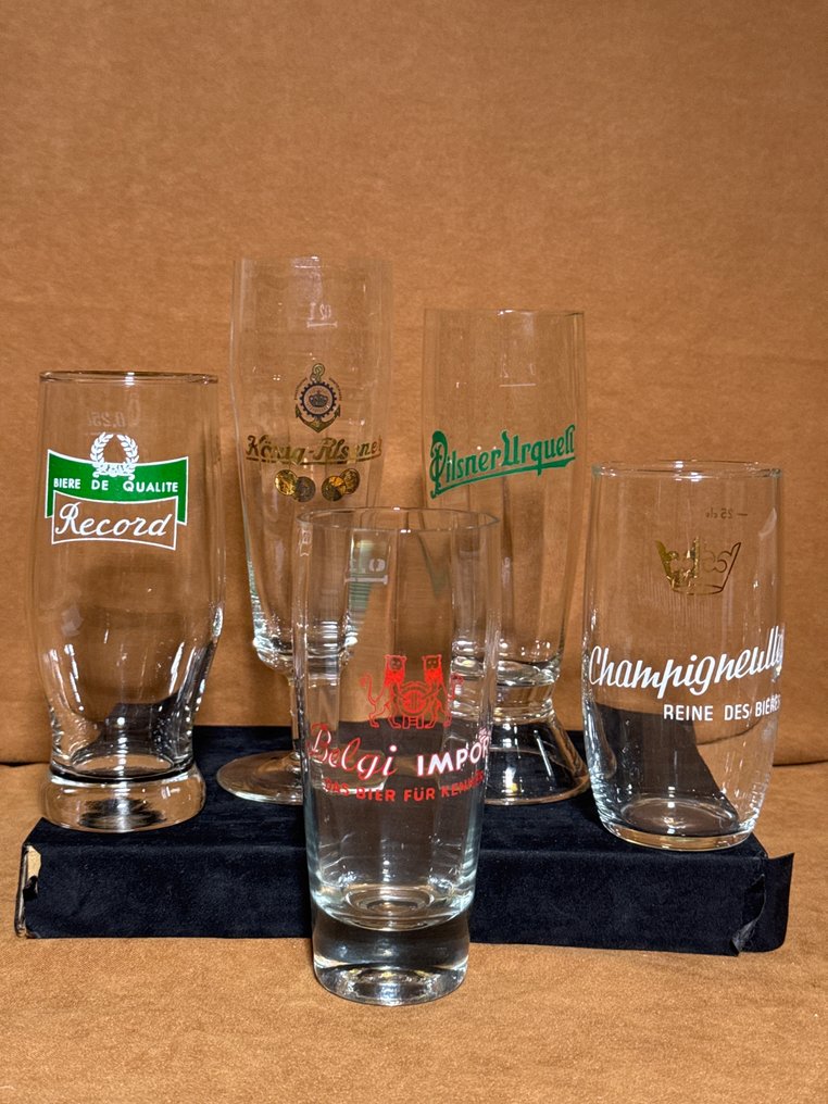 Themed collection - beer glasses - Pilsner Urquell, Record, Champigneulles, Belgi #1.0