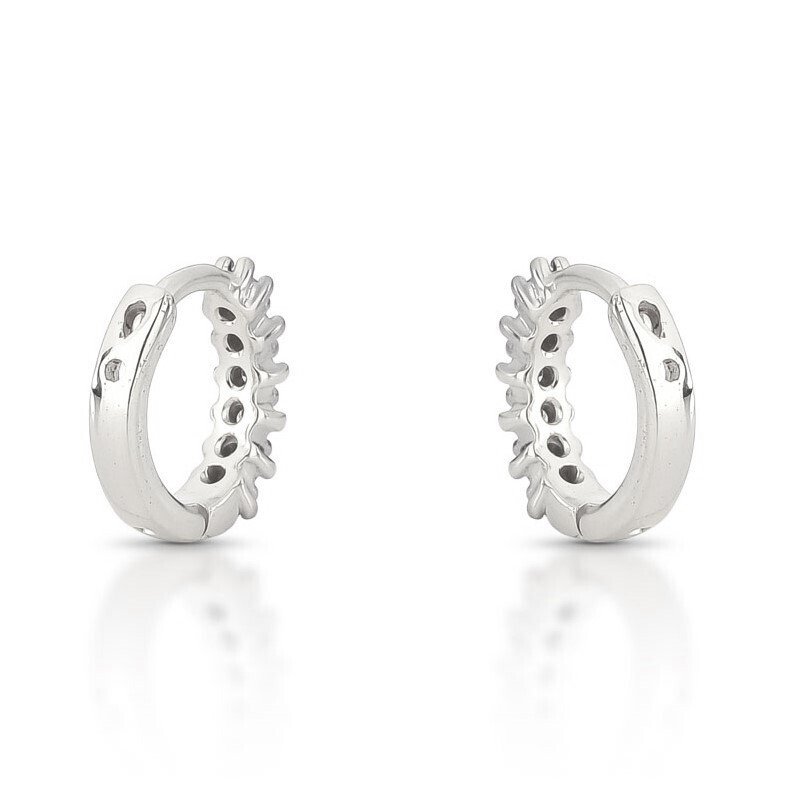 Nincs minimálár - Drop fülbevaló - 14 kt. Fehér arany - 0.24ct. tw. Gyémánt (Természetes) - 802715 #1.0