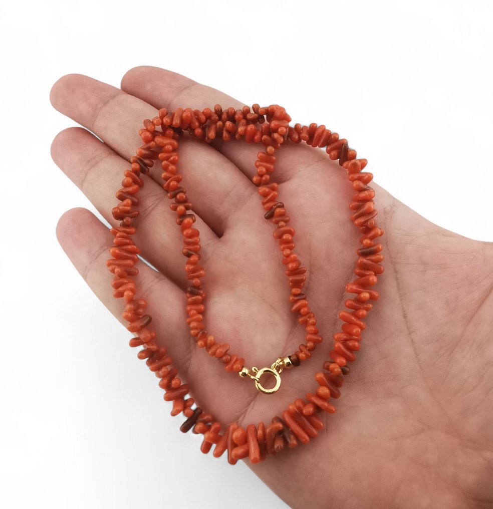 Κοράλλι - Ασημί - Κολιέ - χειροποίητη επεξεργασία #4.3