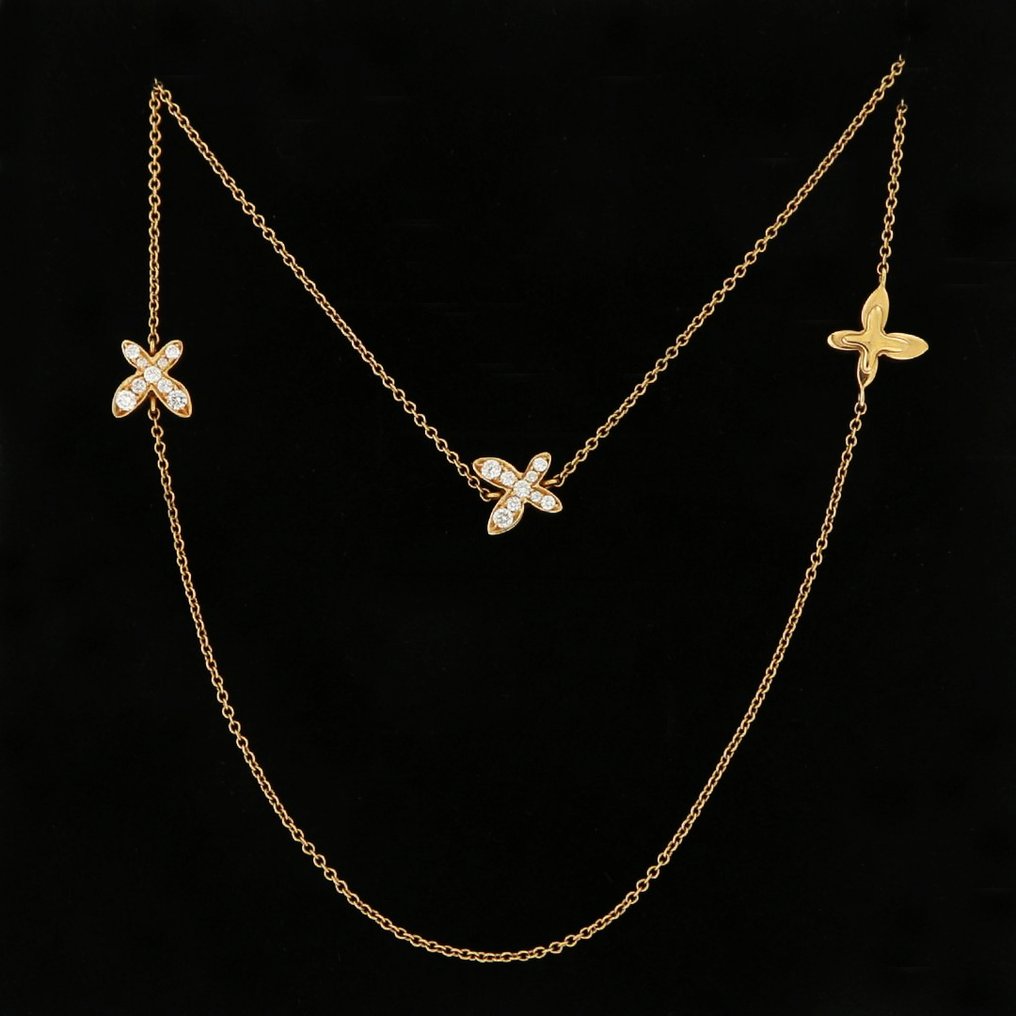 Mimi - 頸鏈 - 18 克拉 玫瑰金 -  0.15ct. tw. 鉆石 (天然)  #1.0