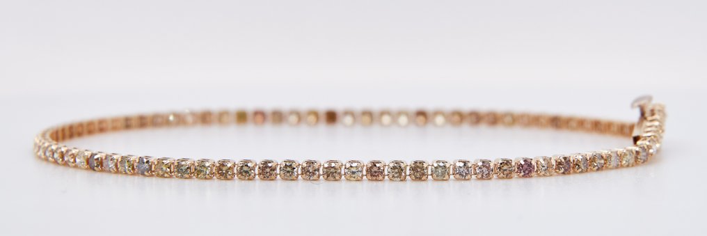 没有保留价 - 手镯 - 18K包金 黄金 -  1.78ct. tw. 钻石 (经彩色处理) #4.3