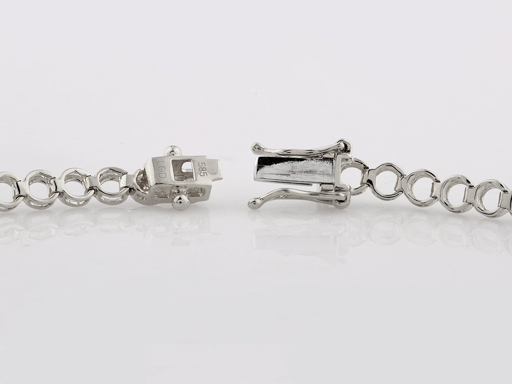 Βραχιόλι - 14 καράτια Λευκός χρυσός -  3.82ct. tw. Διαμάντι (Εργαστηριακής καλλιέργειας) #2.1