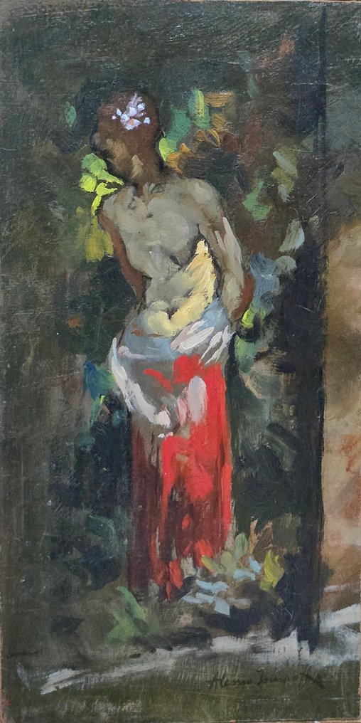 Alessio Issupoff (1889-1957) - Donna tra fiori #1.0