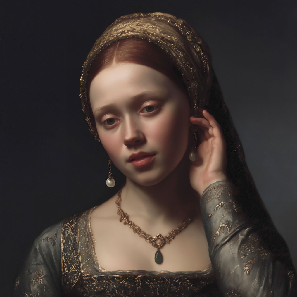 Le Yack - La jeune dame au voile d’or - Hand signed #1.0