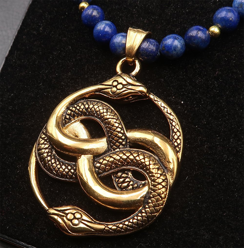 Λάπις λαζούλι - Ταλισμάν του Auryn Divin: Το Σήμα της Τύχης & της Αρμονίας - Κούμπωμα Χρυσού 14K Gold Filled. - Κολιέ με μενταγιόν #3.2