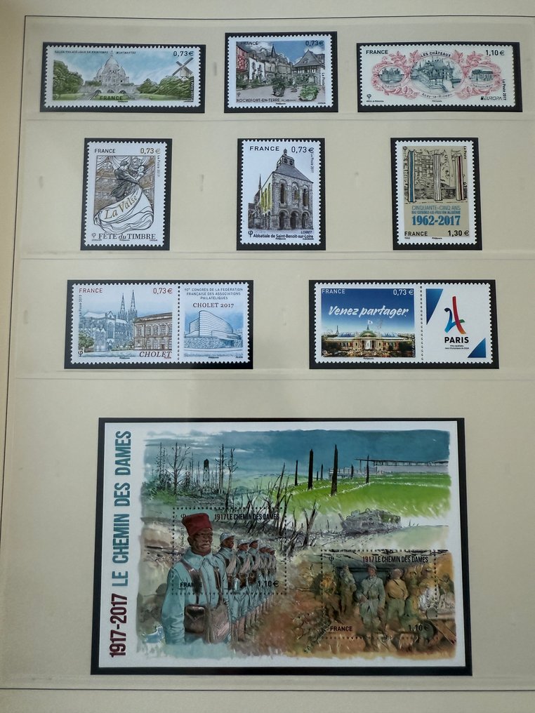 Γαλλία  - Ολόκληρο το έτος 2017 γραμματόσημα σε άθικτη κατάσταση ** χωρίς ραφές σε φύλλα SAFE #4.3